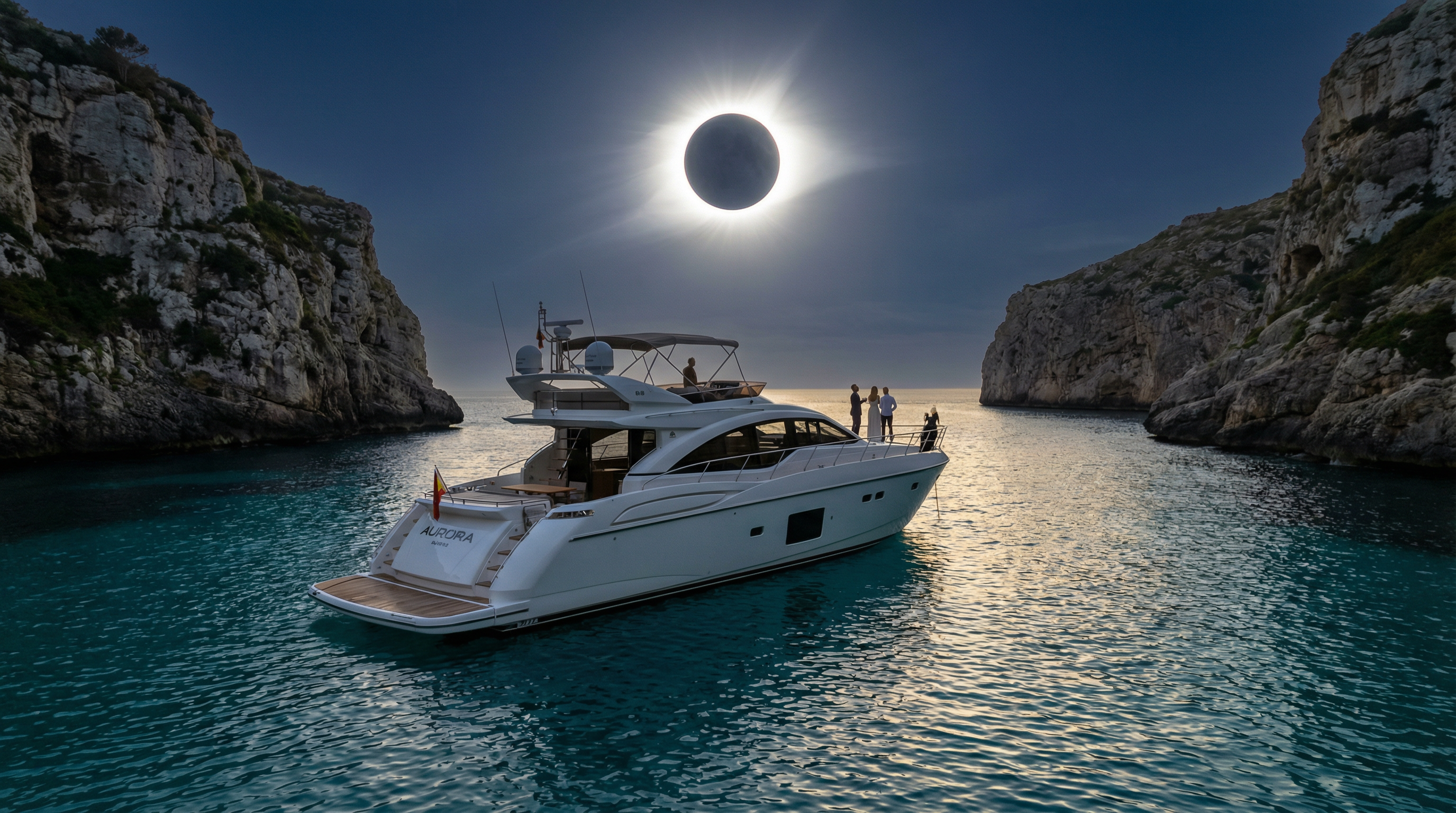 Luxury Yacht Viewing Solar Eclipse in Mallorca 2026