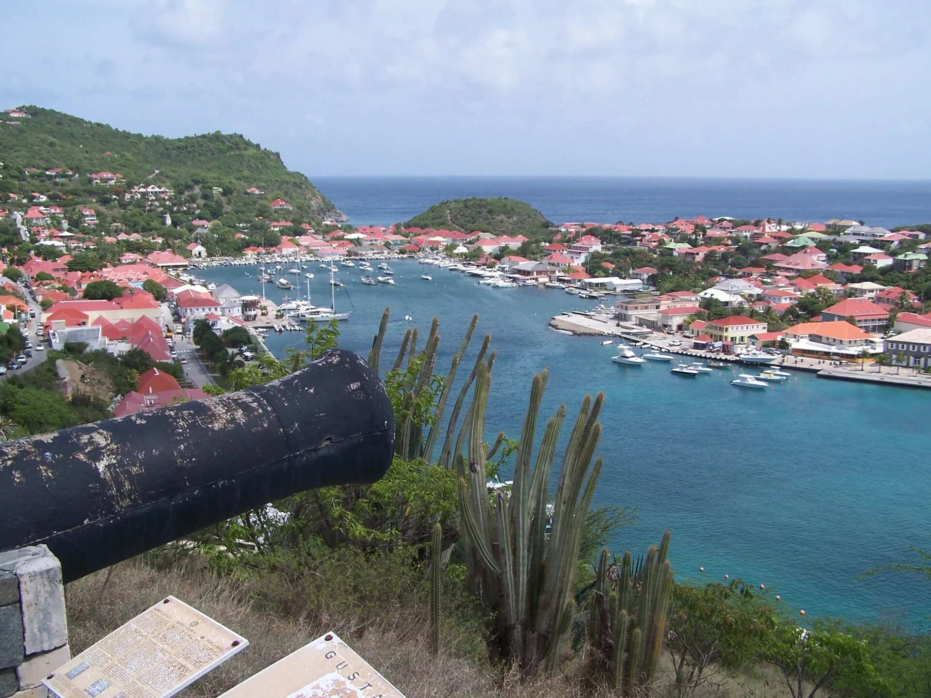Yachts moored in Gustavia harbour, St Barth